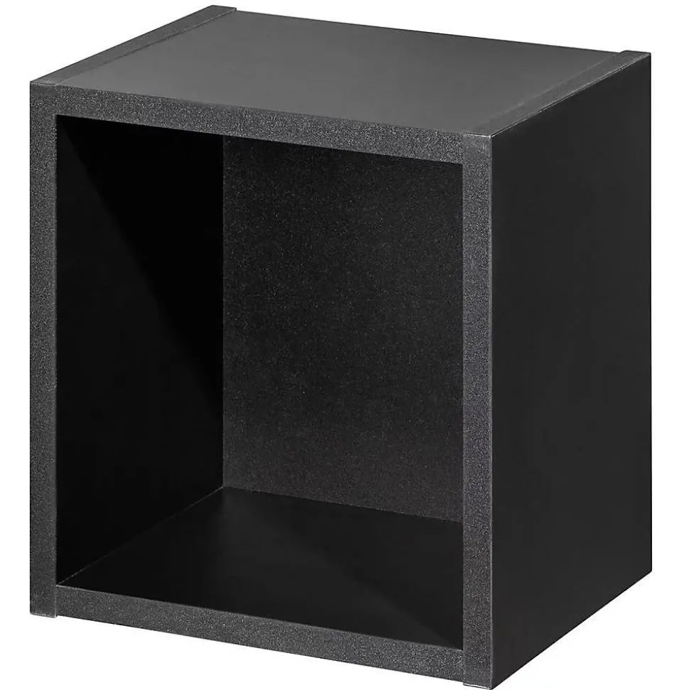 Étagère murale de salle de bain Newport 27 x 25 x 21 cm noir en.casa