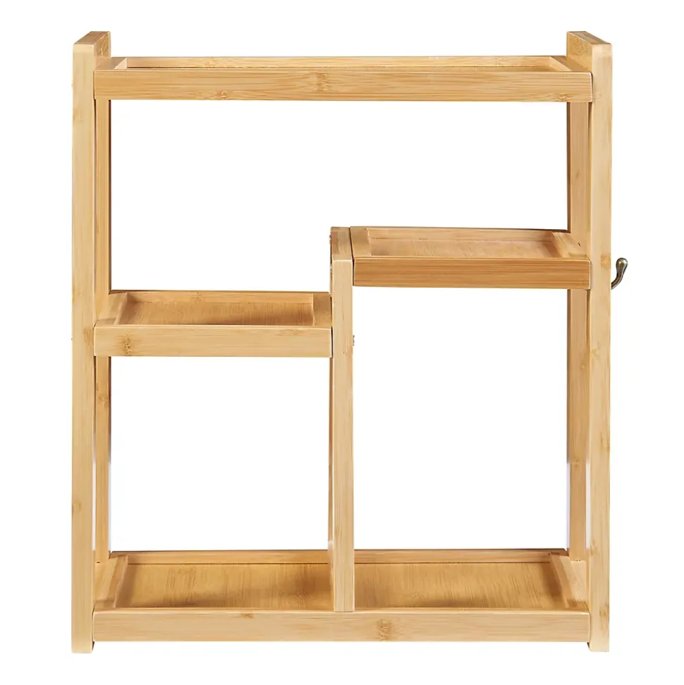 Étagère murale pour salle de bain Höör bambou 42 x 37 x 17 cm naturel en.casa