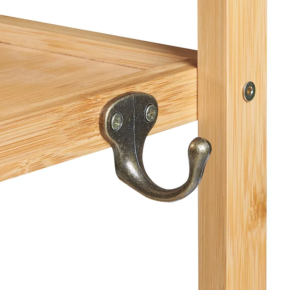 Étagère murale pour salle de bain Höör bambou 42 x 37 x 17 cm naturel en.casa