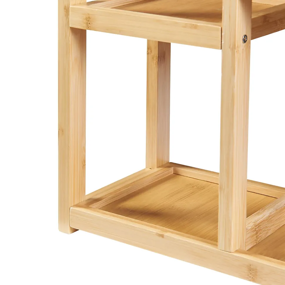 Étagère murale pour salle de bain Höör bambou 42 x 37 x 17 cm naturel en.casa