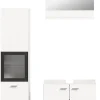 Tambo - Ensemble de 3 meubles de salle de bains (L/H/P : 102x186x33 cm) en mélaminé blanc, vasque non incluse