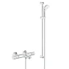 Tempesta 100 ensemble de douche complet 3 jets + mitigeur thermostatique bain/douche 1/2", chrome (34598000-28789002)
