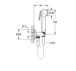 Tempesta-F Trigger Spray 30 Ensemble avec robinet d'arrêt 1 jet, chromé (26358000)