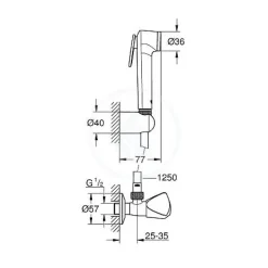 Tempesta-F Trigger Spray 30 Ensemble avec robinet d'arrêt 1 jet, chromé (27514001)
