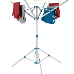 Étendoir à linge avec pied en Aluminium Pliable 102 x 102 x 160 cm gris