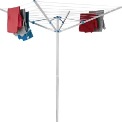 Étendoir à linge en aluminium à poignées pliables gris