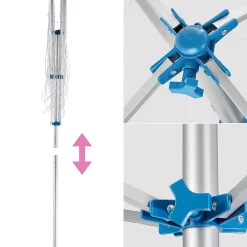Étendoir à linge en aluminium à poignées pliables gris