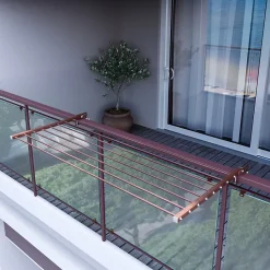 Étendoir corten pliable pour balcon 62x63x8 cm Foxydry Duo