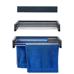 Étendoir mural alu rétractable 71x35x13cm anthracite Foxydry 70