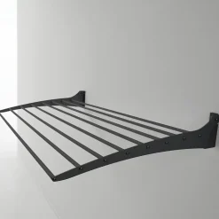 Étendoir mural noir pliant alu 100x50x10cm bas Fold Down 100