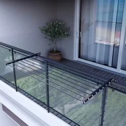 Étendoir rabattable pour rambarde alu 82x63x8 cm Foxydry Duo