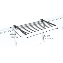 Étendoir rabattable pour rambarde alu 82x63x8 cm Foxydry Duo