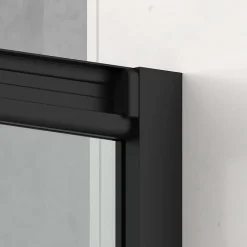 TEX BB Porte de douche 110x195cm coulissante anticalcaire avec profilés noir mat (SATTEXDBB110CT-SET)