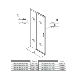 TEX BB Porte de douche 110x195cm coulissante anticalcaire avec profilés noir mat (SATTEXDBB110CT-SET)