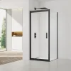 TEX-C ensemble porte compact/paroi 100x90cm anticalcaire avec profilés noir mat (SATTEXC100S90C)