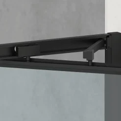TEX-C ensemble porte compact/paroi 100x90cm anticalcaire avec profilés noir mat (SATTEXC100S90C)