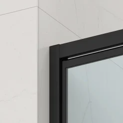 TEX-C ensemble porte compact/paroi 100x90cm anticalcaire avec profilés noir mat (SATTEXC100S90C)
