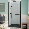 TGD NEW Porte de douche 100x200cm pivotante anticalcaire avec profilé noir mat (SATTGDO100NIKAC)