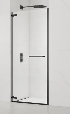 TGD NEW Porte de douche 100x200cm pivotante anticalcaire avec profilé noir mat (SATTGDO100NIKAC)