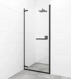TGD NEW Porte de douche 100x200cm pivotante anticalcaire avec profilé noir mat (SATTGDO100NIKAC)