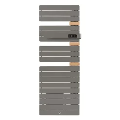 THERMOR - Sèche-serviettes Allure 3 mat à droite avec soufflerie 1750W gris roche/chêne - 483190