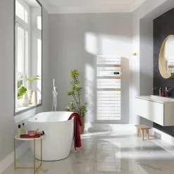 THERMOR - Sèche-serviettes Allure 3 mat à droite avec soufflerie 1750W gris roche/chêne - 483190