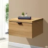 Tiroir suspendu 48 cm en chêne - Massif naturel - Meuble de salle de bain design et fonctionnel