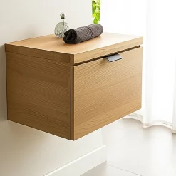 Tiroir suspendu 48 cm en chêne - Massif naturel - Meuble de salle de bain design et fonctionnel
