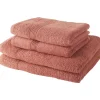 TODAY Lot de 2 Serviettes de Bain 50x100 cm + 2 Draps de Bain 70x130 cm Terracotta 100% coton