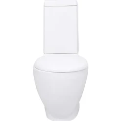Toilette en céramique écoulement d eau à l arrière blanc
