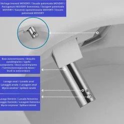 Toilette japonaise Nashi ALDARA NEW SORTIE DUALE, WC lavant automatique, injecteur acier inoxydable, canule séchage, gamme premium