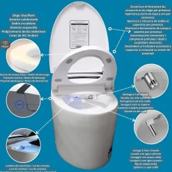 Toilette japonaise Nashi ALDARA IPLUS 5 SORTIE DUALE, WC lavant automatique, injecteur en titane, canule de séchage, gamme premium