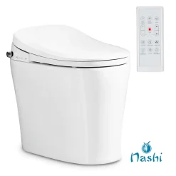 Toilette japonaise Nashi YAIZA PRO SORTIE VERTICALE, WC lavant automatique, design compact, chasse eau silencieuse