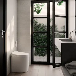 Toilette japonaise Nashi YAIZA PRO SORTIE VERTICALE, WC lavant automatique, design compact, chasse eau silencieuse