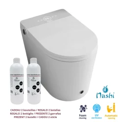 Toilette japonaise Nashi OVIAN SE SORTIE HORIZONTALE, WC lavant automatique, design compact gamme supérieure