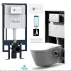 Toilette japonaise Nashi EOS PRO suspendue avec bâti-support, WC lavant automatique, mural gamme supérieure