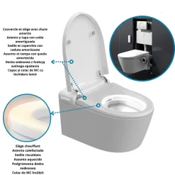 Toilette japonaise Nashi EOS suspendue, WC lavant automatique, gamme supérieure