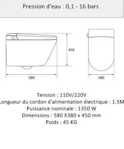 Toilette japonaise suspendue Fuji