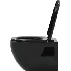 Toilette suspendue au mur avec réservoir caché Céramique Noir