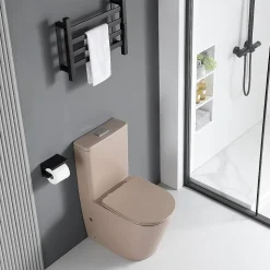 Toilette WC à poser CIPOLI en ceramique beige mat
