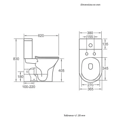 Toilette WC à poser CIPOLI en ceramique