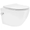 Toilette wc suspendu fonction bidet système de rinçage sans bord en céramique