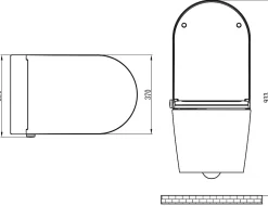 Toilettes japonais céramique, WC japonais lavant avec LED - 59,3x38,4x38cm - Basic 1102