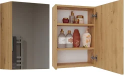 TONNI - Armoire de toilette murale 1 porte - Meuble Salle De Bain avec miroir - 40x22x60 cm - Rangement