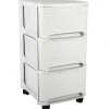 Tour de rangement en plastique moderne 3 tiroirs - Blanc