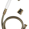 Trio douchette + flexible + support vieux bronze Edouard Rousseau Retro