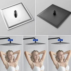 Tête de douche Inox Carrée 25cm Sofetiy Max Kit de douche