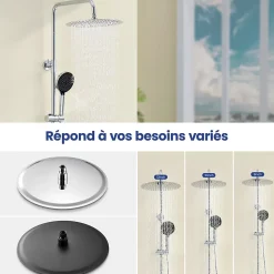 Tête de douche Inox Rond 30cm Sofetiy Max Kit de douche