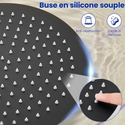 Tête de douche Inox Rond 30cm Sofetiy Max Kit de douche