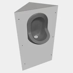 Urinoir d'angle Uricoin - Version plate - Gris